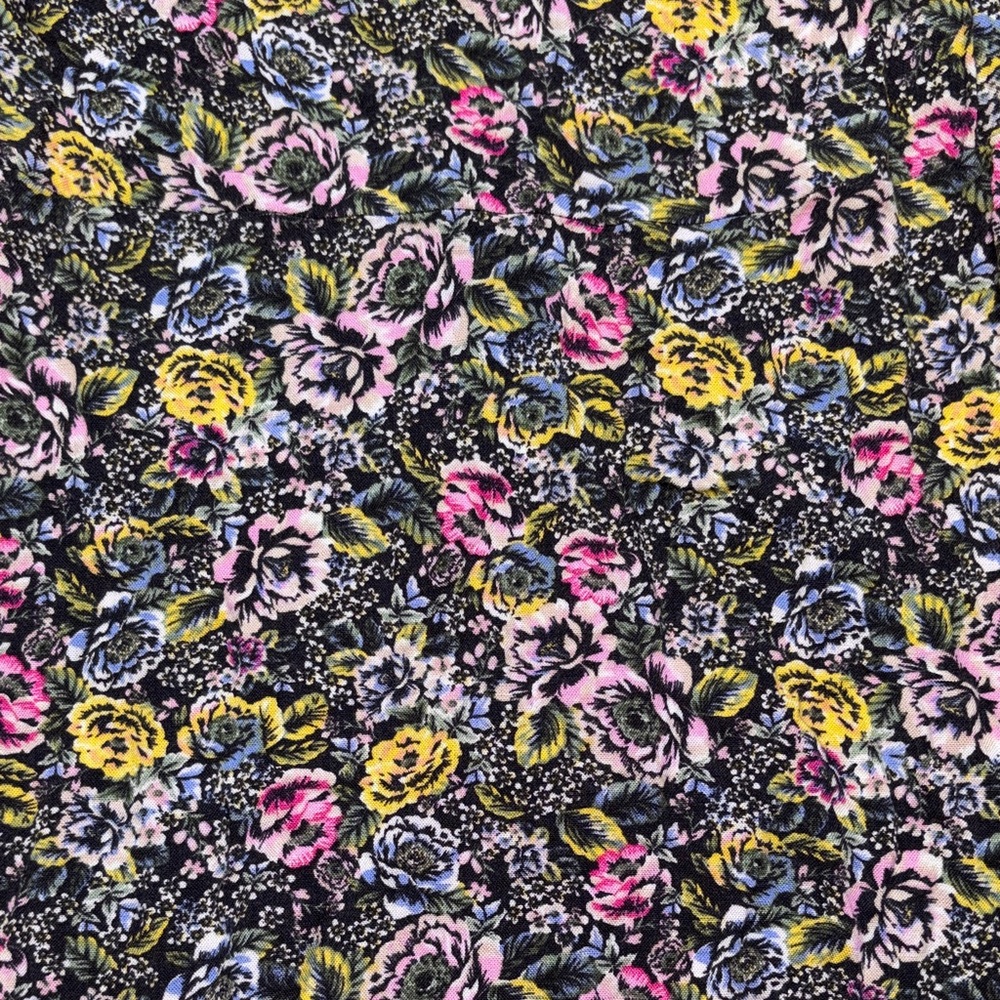 love, Fire Yellow, Pink, and Blue Floral Print Short Sleeve Mini Dress - Picture 5 of 6